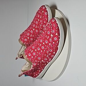 Vionic Beach Malibu Stargazer Poppy Print Slip On Sneakers 12 Floral Orthotic